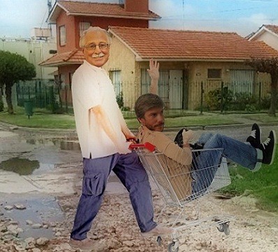 Cano paseando en changuito a bonifatti