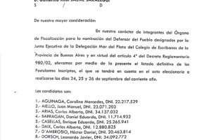 Elevan al Concejo Deliberante el listado definitivo de postulantes a Defensores del Pueblo