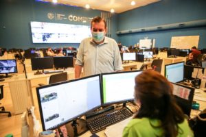 La entrevista se llevó a cabo en el Centro de Operaciones y Monitoreo de Mar del Plata