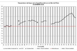 La temperatura del mar promedió los 19 grados durante diciembre en Mar del Plata
