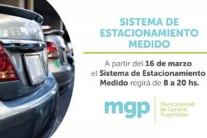 La semana próxima regirá un nuevo horario de estacionamiento medido