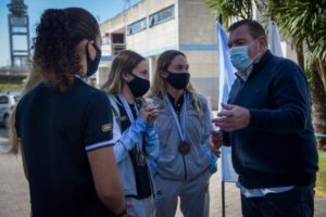 Montenegro recibió a deportistas que participaron en el Sudamericano Absoluto de Deportes Acuáticos