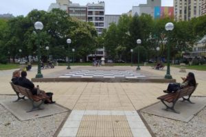 Sigue la restauración del Palco de los Músicos en Plaza San Martín