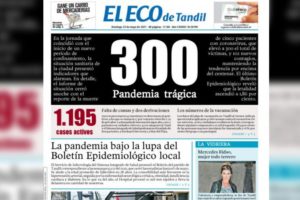 Un diario de Tandil lanzó una tapa de luto ante la dramática situación sanitaria que atraviesa ciudad
