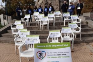 Se realizó una intervención urbana en el marco de la Semana de la Seguridad Vial