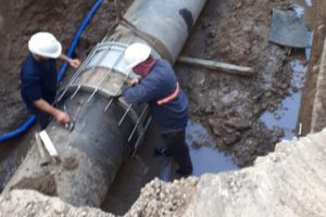 Reemplazaron la cañería afectada en la calle Falucho