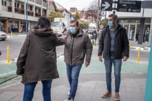 Montenegro y Muro recorrieron obras en la zona comercial de calle San Juan