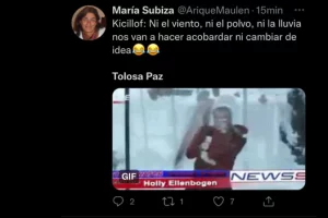 Victoria Tolosa Paz quedó envuelta en una tormenta de viento y los memes arrasaron en las redes sociales