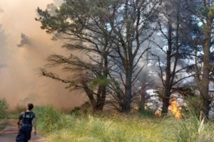 Siguen los trabajos para controlar el fuego en El Marquesado