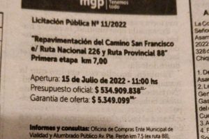 La Municipalidad licita una obra que anunció la Nación