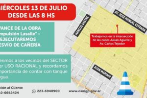 OSSE intervendrá mañana cañerías en zonas norte y sur