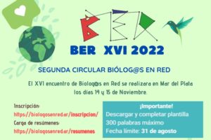 En noviembre se realizará el 16° Encuentro de Biólogos en Red