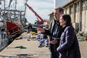 Raverta y Felizia recorrieron los avances en las obras del puerto