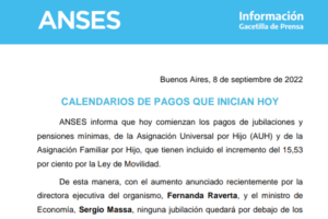 ANSES: Calendario de pagos que inician hoy