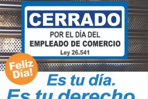 El 26 de septiembre los comercios cerrarán sus puertas por el día del trabajador mercantil