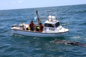 Realizaron una acción para detectar plástico en la superficie del Mar Argentino