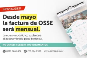 A partir de mayo la factura de OSSE pasará a ser mensual