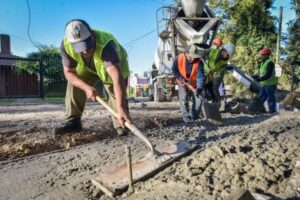 Avanzan las obras de cordón cuneta en el barrio La Florida