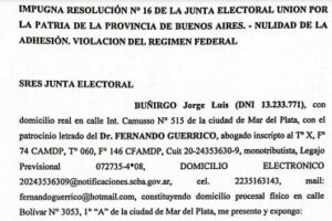 Presentan impugnación a Encuentro Marplatense