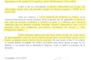 OSSE admite sus dificultades financieras: La inflación y el silencio del SITOS