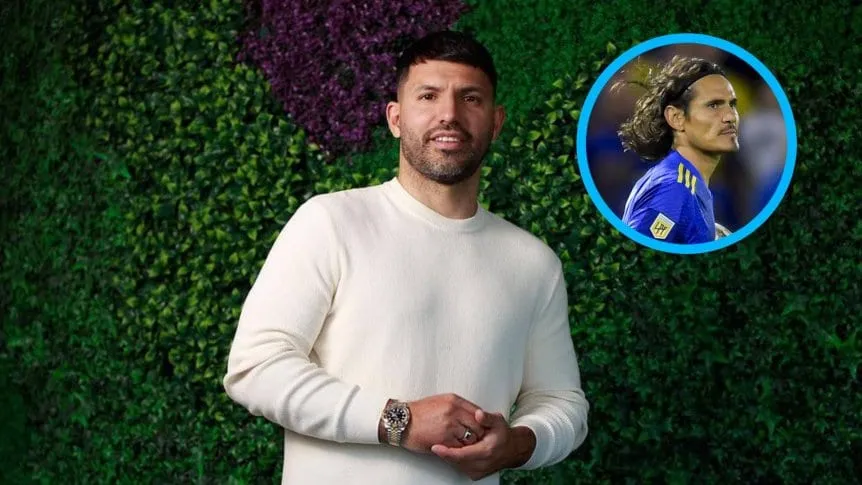 El Kun Agüero celebró el triplete de Cavani y elogió a Medina: «Muchísima calidad»