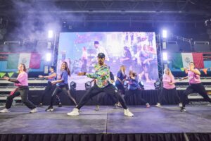 Master Class internacional de zumba en el Polideportivo Islas Malvinas