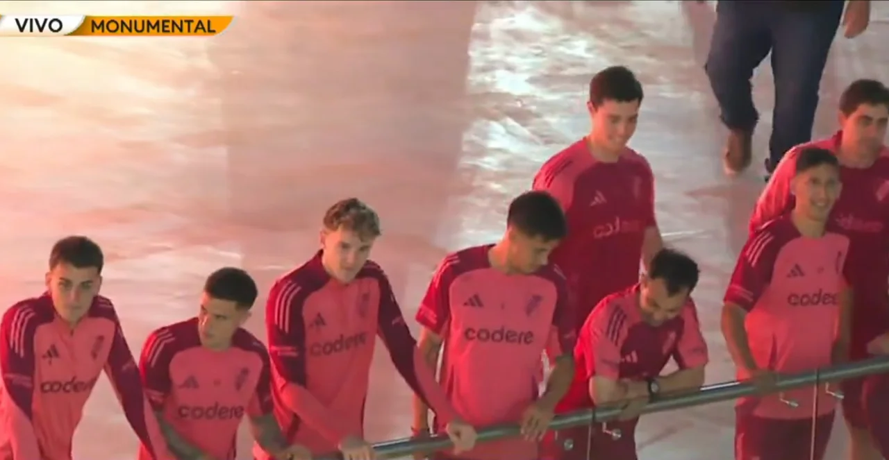 Banderazo en River de cara a la revancha contra Mineiro: los jugadores salieron a cantar con los hinchas