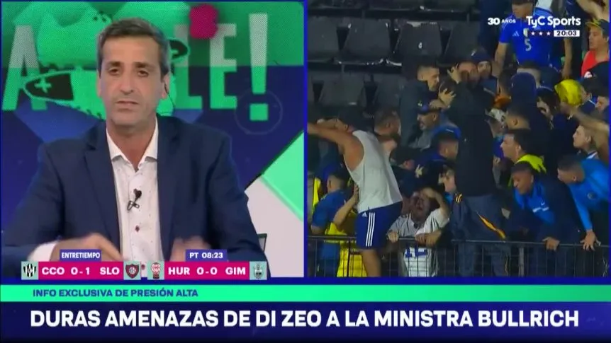 Di Zeo amenazó a Bullrich, fue denunciado y apuntó contra una revelación de TyC Sports