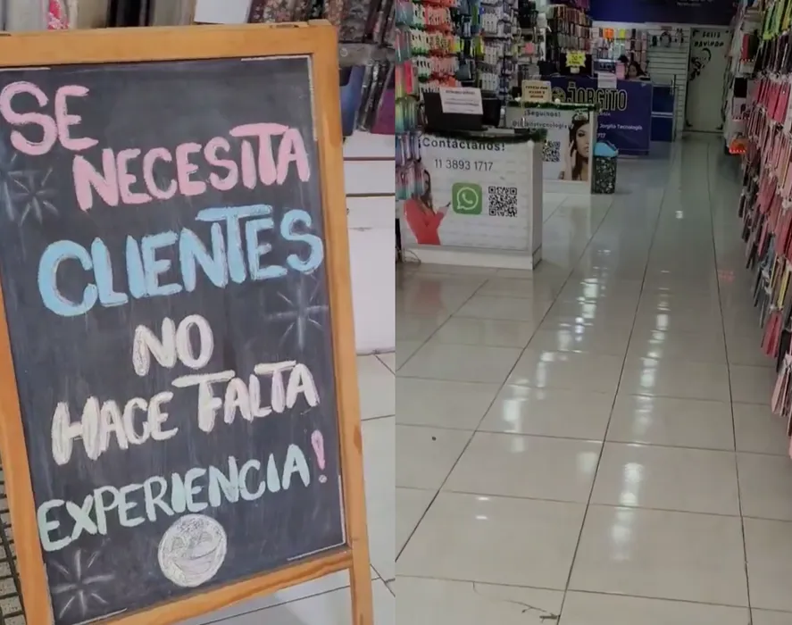 El cartel viral que expone la falta de ventas: «Se necesita clientes, no hace falta experiencia»