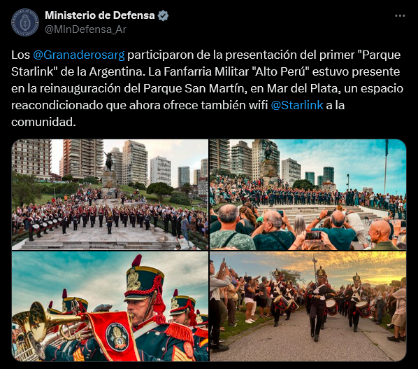 Petri hizo viajar a 50 granaderos a Mar del Plata para inaugurar el WiFi de Elon Musk en una plaza