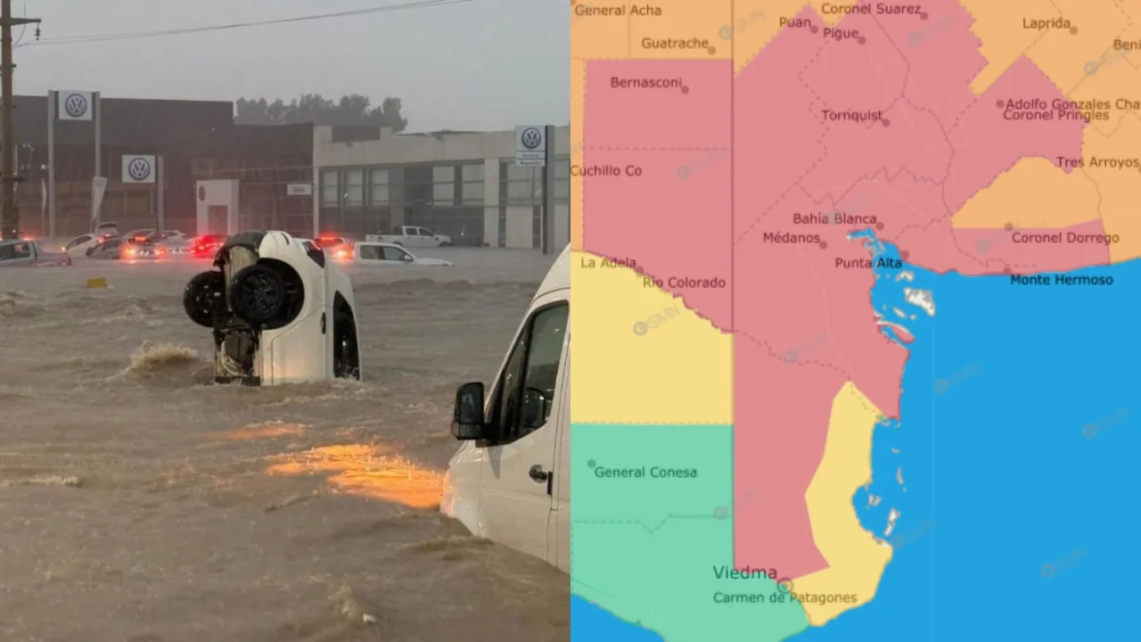 Bahía Blanca en emergencia: el SMN elevó a alerta roja por tormentas