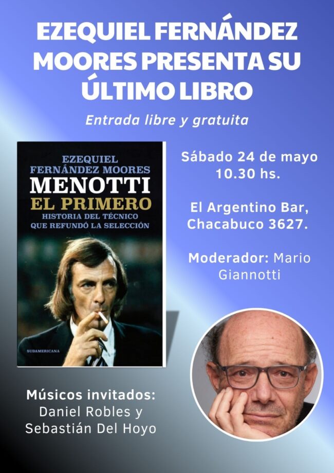 Los futboleros invitados con el libro sobre Menotti