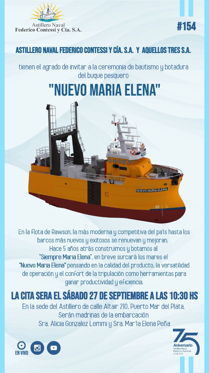 Contessi bota el pesquero «Nuevo María Elena»