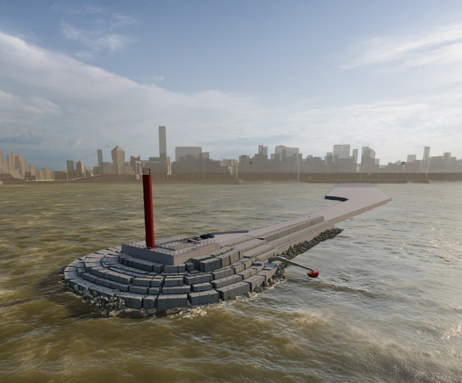 Generar electricidad en la escollera norte de Mar del Plata