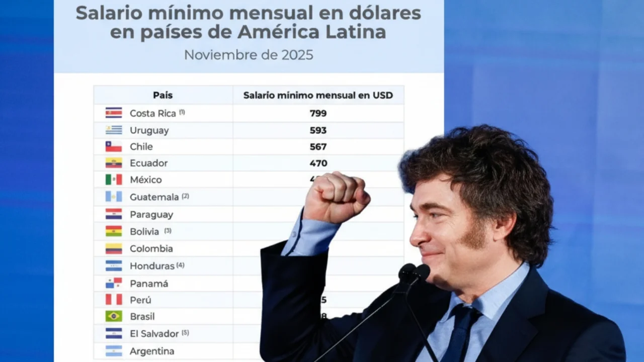 No volaron como prometió Javier Milei: Argentina tiene el salario mínimo en dólares más bajo de la región