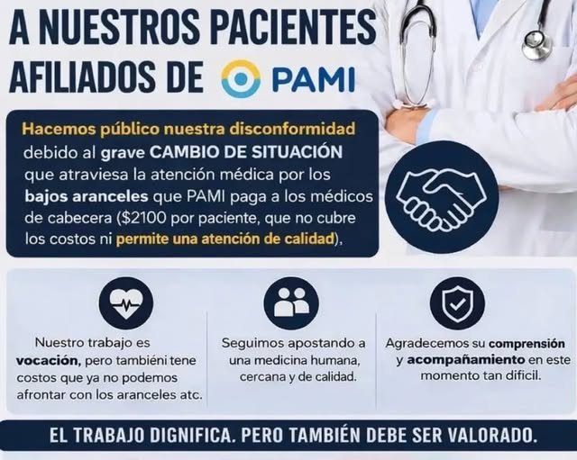 Médicos de PAMI serán recibidos en el Concejo Deliberante