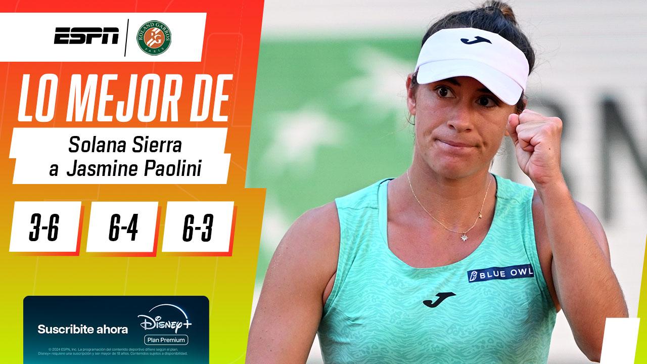 Histórico triunfo de la argentina Solana Sierra en Roland Garros: eliminó a la 13° del mundo Jasmine Paolini