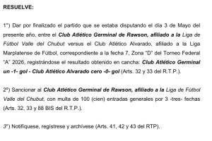 El DT de Alvarado fue sancionado por golpear a un futbolista con 2 fechas de suspensión redimibles por multa
