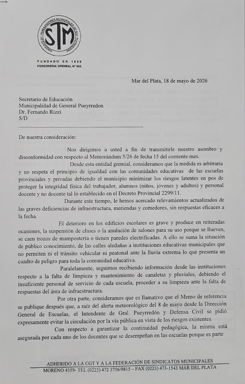 Audiencia por la crítica situación del Sistema Educativo Municipal que expone el STM