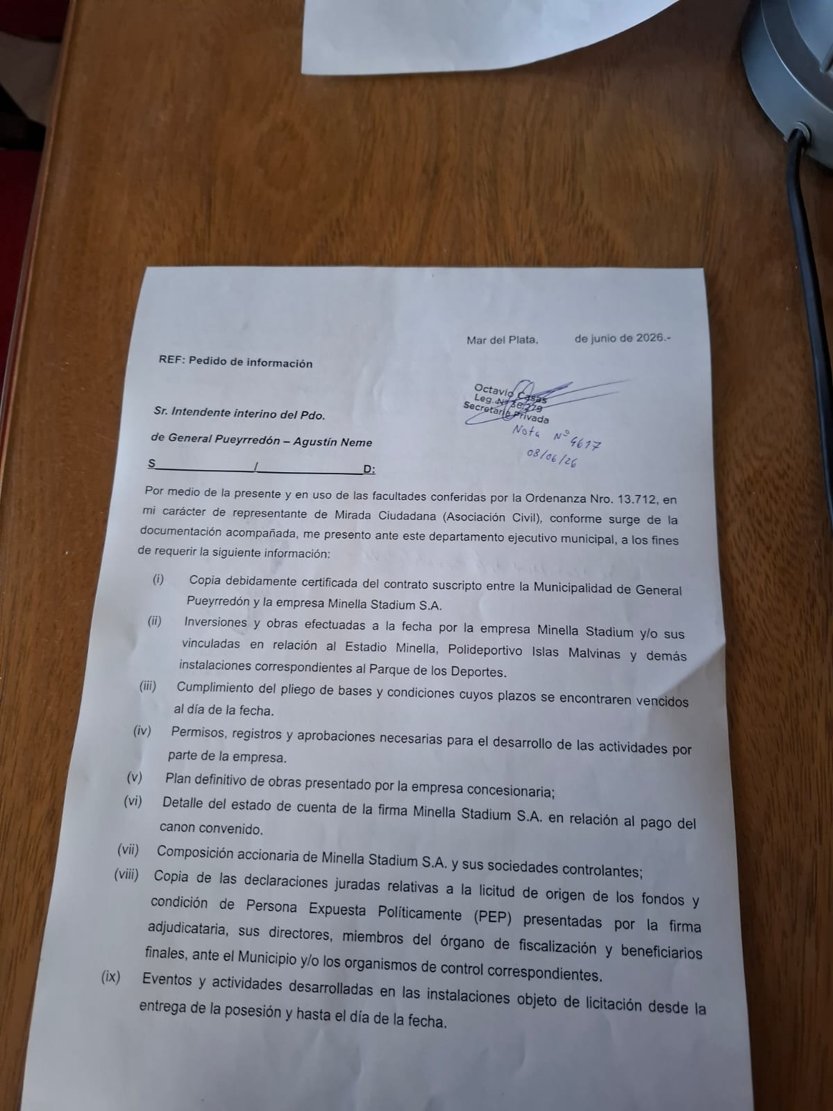 Mirada Ciudadana pide acceder a documentación de la entrega del Minella Stadium y El Polideportivo