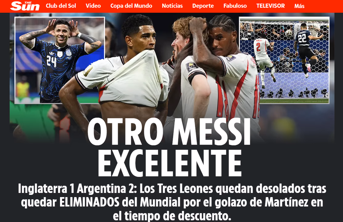 Medios ingleses exaltan a Messi y la frustración histórica