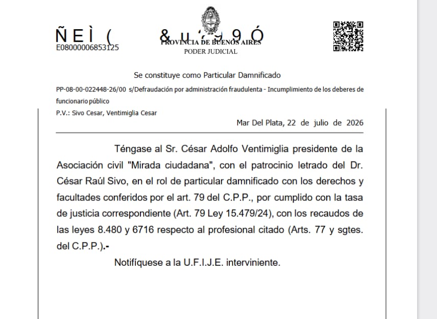 Caso Mundialista: Mirada Ciudadana fue aceptada como «Particular damnificado»