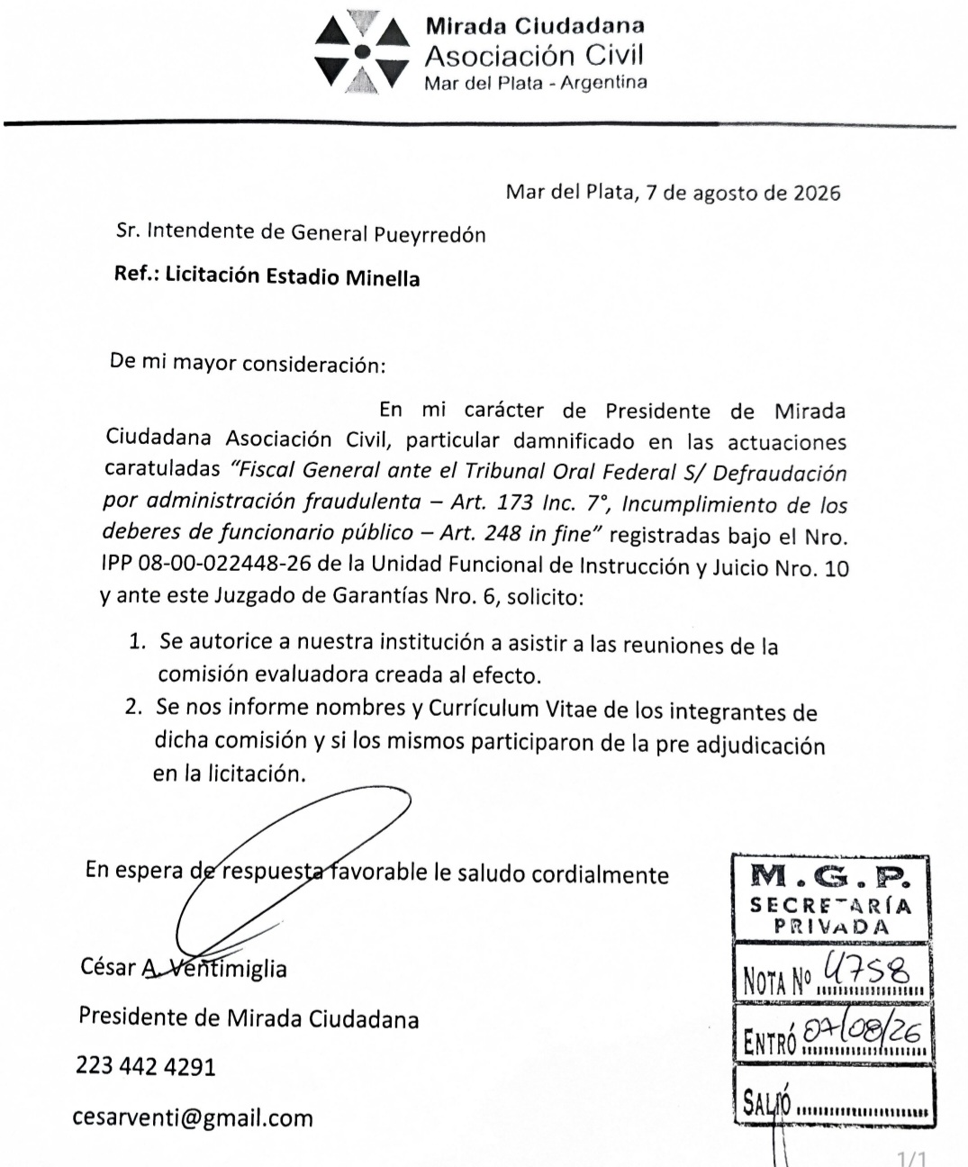Entrega del Mundialista de Mar del Plata: La MGP con la «la manzana rodeada»