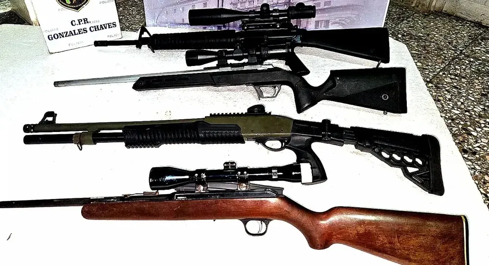 Caza furtiva: tres detenidos con armas largas en Adolfo Gonzales Chaves