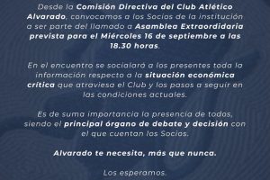 Alvarado llama a Asamblea por un “rojo” económico