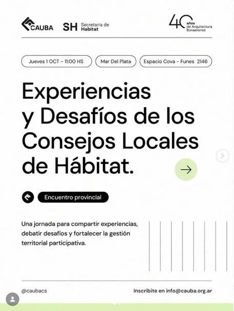 Arquitectos organizan ciclo: Experiencias y desafíos de los Consejos Locales de Hábitat